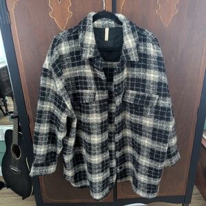 Banana Republic Black and White Plaid Shacket